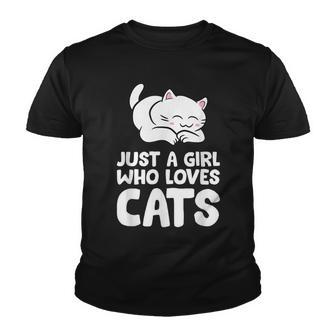 Just A Girl Who Loves Cats Youth T-shirt - Seseable