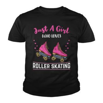 Just A Girl Who Loves Roller Skating Youth T-shirt - Thegiftio UK