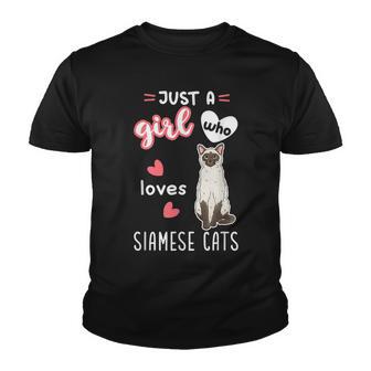 Just A Girl Who Loves Siamese Cats Youth T-shirt - Thegiftio UK