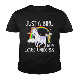 Just A Girl Who Loves Unicornsjust A Girl Who Loves Unicorns Youth T-shirt - Monsterry UK