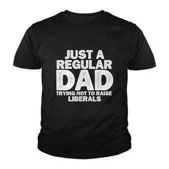 Just A Regular Dad Trying Not To Raise Liberals Tshirt Youth T-shirt - Monsterry CA
