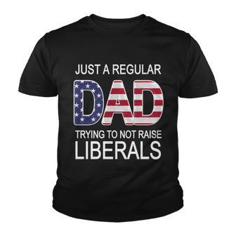 Just A Regular Dad Trying Not To Raise Liberals Tshirt Youth T-shirt - Monsterry UK