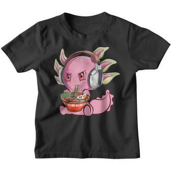 Kawaii Axolotl Eating Ramen Noodles Anime Gift Girls Ns V5 Youth T-shirt - Thegiftio UK