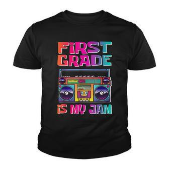 Kids 1St Grade Is My Jam Vintage 80S Boombox Teacher Student Youth T-shirt - Seseable