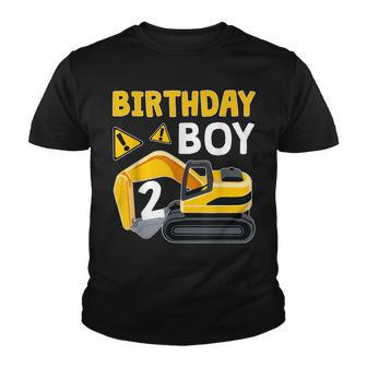 Kids 2 Years Old Boy 2Nd Birthday Gift Boy Toddler Excavator Youth T-shirt - Seseable