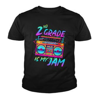 Kids 2Nd Grade Is My Jam Vintage 80S Boombox Teacher Student Youth T-shirt - Seseable