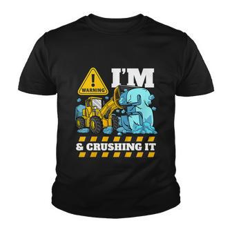 Kids Construction Truck 3Rd Birthday Boy 3 Bulldozer Digger Meaningful Gift Youth T-shirt - Monsterry UK