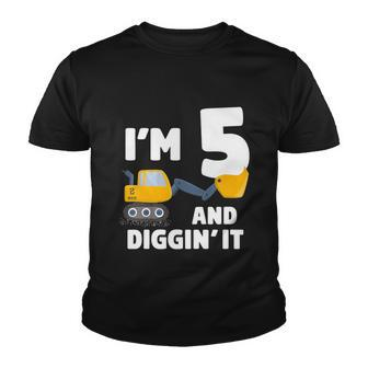 Kids Construction Truck 5Th Birthday Boy 5 Year Old Meaningful Gift Youth T-shirt - Monsterry UK