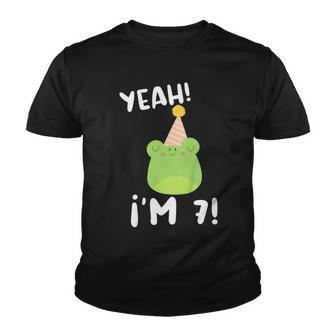 Kids Im 7 Frog Seventh Birthday 7 Years Old 7Th Birthday Party Youth T-shirt - Seseable