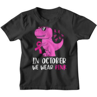 Kids In October We Wear Pink Breast Cancer Awareness Warrior Youth T-shirt - Thegiftio UK