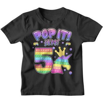 Kids Pop It 5Th Birthday Girls Boys 5 Years Old Fidget V2 Youth T-shirt - Thegiftio UK