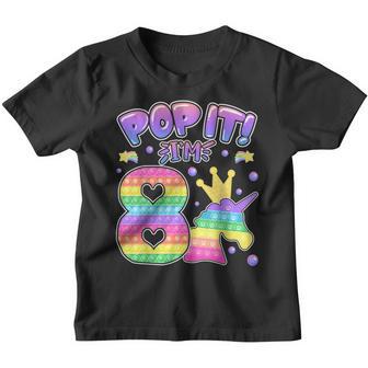 Kids Pop It 8Th Birthday Girls Boys 8 Years Old Fidget V2 Youth T-shirt - Thegiftio UK