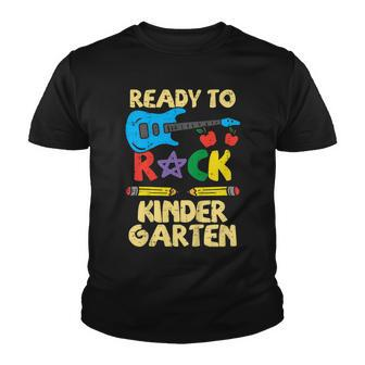 Kids Ready To Rock Kindergarten Guitar Back To School Boys Girls Youth T-shirt - Seseable
