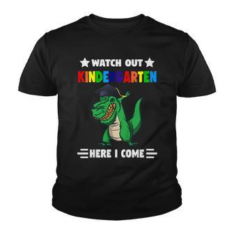 Kids Watch Out Kindergarten Here I Come Graduation Graduate Youth T-shirt - Seseable