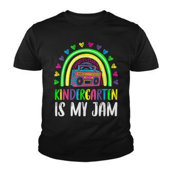 Kindergarten Is My Jam Rainbow Boombox Teacher Student Youth T-shirt - Thegiftio UK