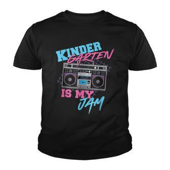 Kindergarten Is My Jam Vintage 80S Boombox Teacher Student Youth T-shirt - Thegiftio UK