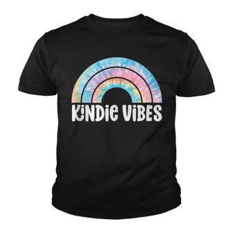 Kindie Vibes Tie Dye Rainbow For Kindergarten Teacher Youth T-shirt - Thegiftio UK