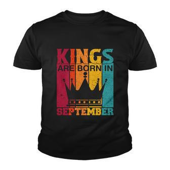 Kings Are Born In September Birthday Fun Birthday Graphic Design Printed Casual Daily Basic Youth T-shirt - Thegiftio UK