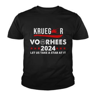 Krueger Voorhees 2024 Let Us Take A Stab At It V2 Youth T-shirt - Thegiftio UK