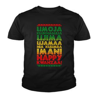 Kwanzaa Holiday Principles Traditional Colors Tshirt Youth T-shirt - Monsterry