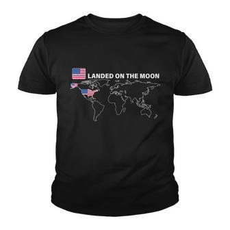 Landed On The Moon Usa Map Youth T-shirt - Monsterry DE