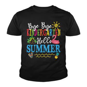Last Day Of School Bye Bye Kindergarten Hello Summer Teacher Youth T-shirt - Thegiftio UK