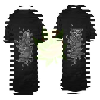 Lazy Sloth Cannabis Leaf Youth T-shirt - Monsterry