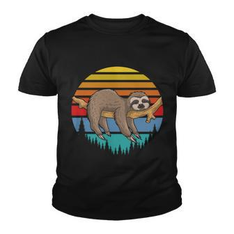 Lazy Sloth Retro Sunset Tshirt V2 Youth T-shirt - Monsterry AU