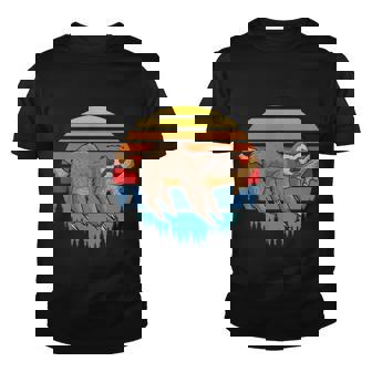 Lazy Sloth Retro Sunset Youth T-shirt - Monsterry