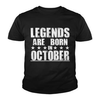 Legends Are Born In October Birthday Tshirt Youth T-shirt - Monsterry
