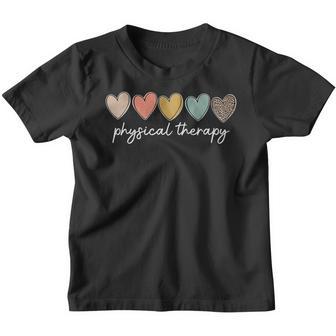 Leopard Physical Therapy Heart Love Pt Therapist Month Gifts Youth T-shirt - Thegiftio UK