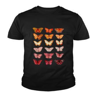Lesbian Flag Color Butterfly Subtle Sapphic Pride Aesthetic Youth T-shirt - Monsterry AU