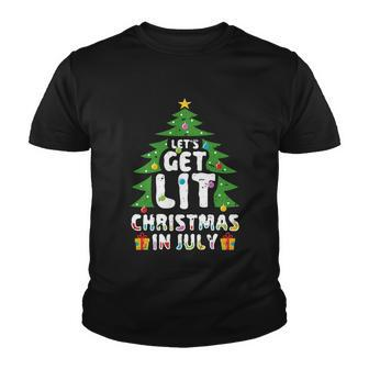 Lets Get Lit Funny Christmas In July Party Beach Summer Gift Youth T-shirt - Monsterry CA