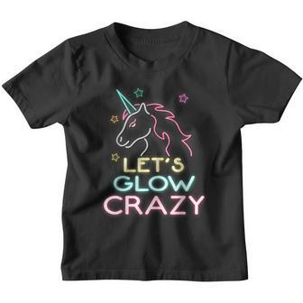 Lets Glow Crazy Unicorn Party Cool Birthday Glow Party Youth T-shirt - Thegiftio UK