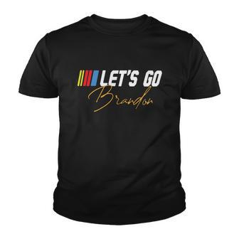 Lets Go Brandon Funny Biden Chant Brandon Biden American Flag Youth T-shirt - Monsterry UK