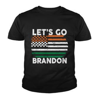 Lets Go Brandon Irish American Flag Shamrock St Patricks Day Youth T-shirt - Thegiftio UK