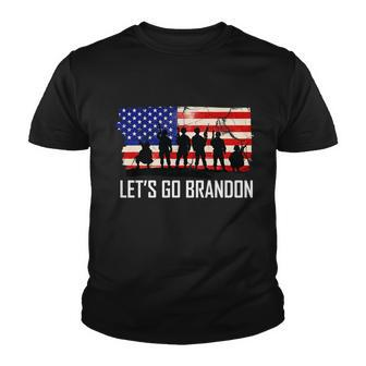 Lets Go Brandon Military Troops American Flag Tshirt Youth T-shirt - Monsterry DE