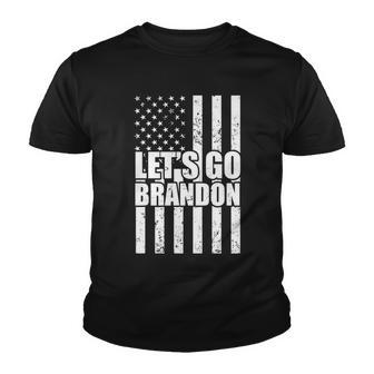 Lets Go Brandon Vintage American Flag Youth T-shirt - Thegiftio UK