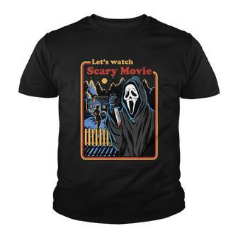 Lets Watch A Scary Movie Funny Halloween Tshirt Youth T-shirt - Monsterry UK