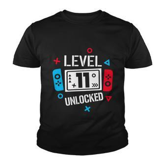 Level 11 Unlocked Birthday 11Th Birthday Boy Gamer 11 Years Old Gamer Youth T-shirt - Monsterry