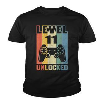 Level 11 Unlocked Funny Video Gamer 11Th Birthday Gift Youth T-shirt - Seseable