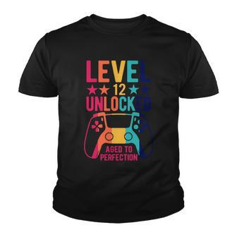 Level 12 Unlocked Awesome Since 2010 12Th Birthday Gamer Video Game Graphic Design Printed Casual Daily Basic Youth T-shirt