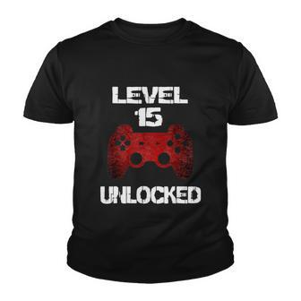 Level 15 Unlocked Boys 15Th Birthday 15 Year Old Gamer Boys Tshirt Graphic Design Printed Casual Daily Basic Youth T-shirt - Thegiftio UK