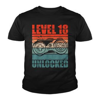 Level 18 Unlocked - Video Gamer Boy 18Th Birthday Gaming Youth T-shirt - Seseable