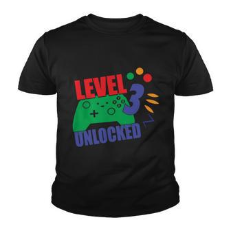 Level 3 Unlocked 3Rd Gamer Video Game Birthday Video Game Graphic Design Printed Casual Daily Basic Youth T-shirt - Thegiftio UK