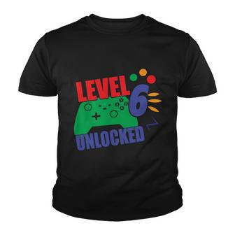 Level 6 Unlocked 6Th Gamer Video Game Birthday Video Game Graphic Design Printed Casual Daily Basic Youth T-shirt - Thegiftio UK