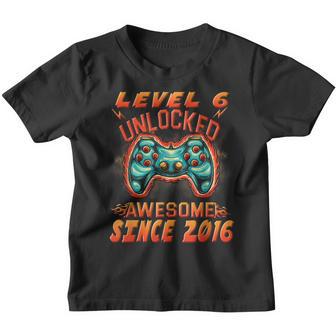 Level 6 Unlocked Awesome Since 2016 Gaming Gift Kids Boys Youth T-shirt - Thegiftio UK