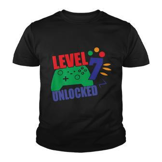 Level 7 Unlocked 7Th Gamer Video Game Birthday Video Game Graphic Design Printed Casual Daily Basic Youth T-shirt - Thegiftio UK