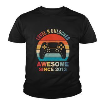Level 9 Unlocked Awesome 2013 Video Game 9Th Birthday Boy Cool Gift Youth T-shirt - Monsterry