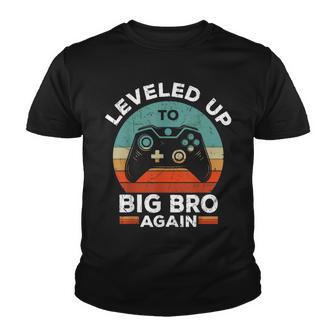 Leveled Up To Big Brother Again Promoted To Big Bro Youth T-shirt - Thegiftio UK